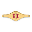 14k Red Enamel Medical Jewelry ID Plate