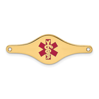 14k Red Enamel Medical Jewelry ID Plate