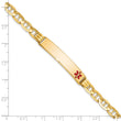 14K Medical Red Enamel Anchor Link ID Bracelet