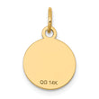 14k w/Enamel .027 Gauge Circular Engravable Disc Charm