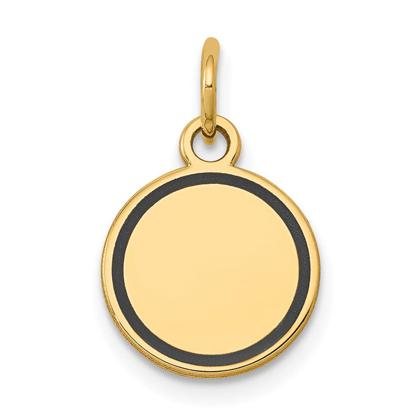 14k w/Enamel .027 Gauge Circular Engravable Disc Charm