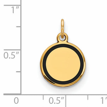 14k w/Enamel .027 Gauge Circular Engravable Disc Charm