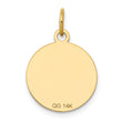 14k w/Enamel .027 Gauge Circular Engravable Disc Charm