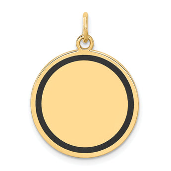 14k w/Enamel .027 Gauge Circular Engravable Disc Charm