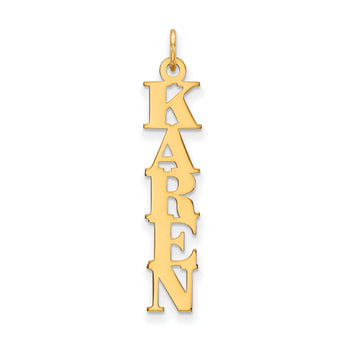 14K Vertical Name Plate Charm