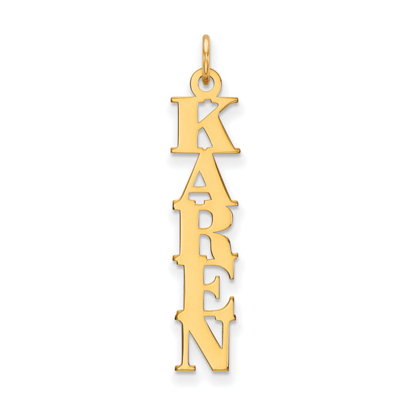 14K Vertical Name Plate Charm