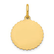 14k Scalloped Round Disc with Name Charm