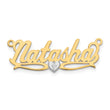 14KY Two-tone 3D with Heart Diamond Name Plate