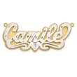 14K 3D Two-tone Satin Diamond-cut Name Plate
