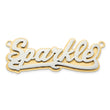 14K 3D Two-tone Polished Name Plate
