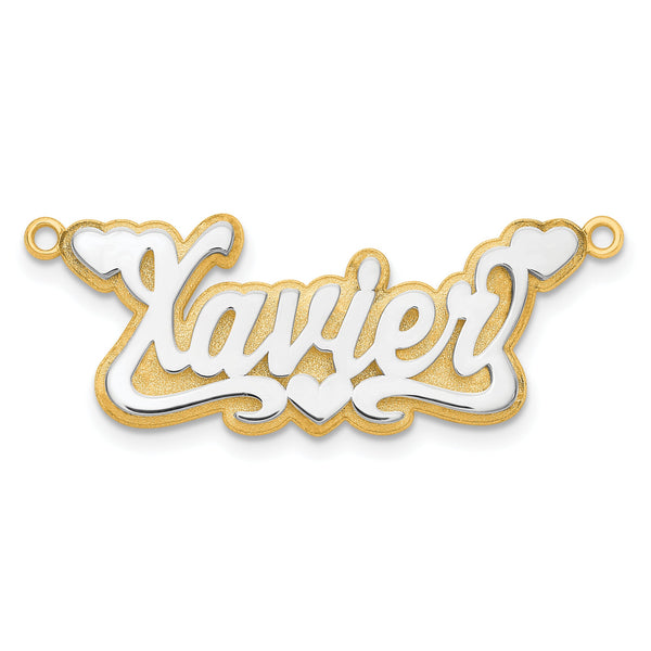14K 3D Two-tone Polished Name Plate