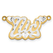 14K 3D Two-tone Satin Diamond-cut Name Plate