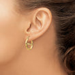 14K Small Satin and Diamond Cut Name Plate Hoop Earrings