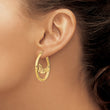 14K Polished Name Plate Hoop Earrings