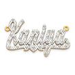 14KY and Rhodium 3D Diamond with Heart Name Plate