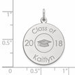 14k White Gold Personalized Graduation Charm