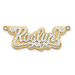 14KY and Rhodium 3D Diamond Name Plate