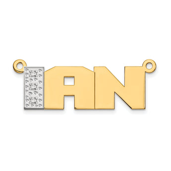 14KY and Rhodium Diamond Name Plate