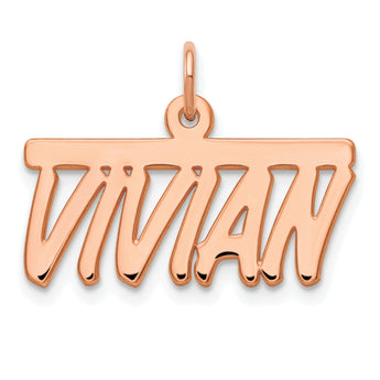14K Rose Gold Polished Bellamy Font Name Plate