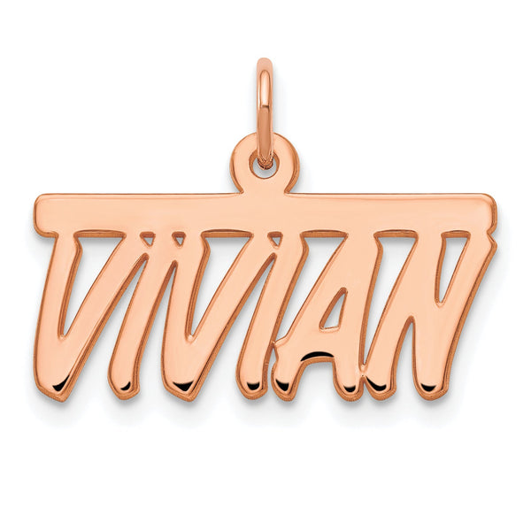 14K Rose Gold Polished Bellamy Font Name Plate