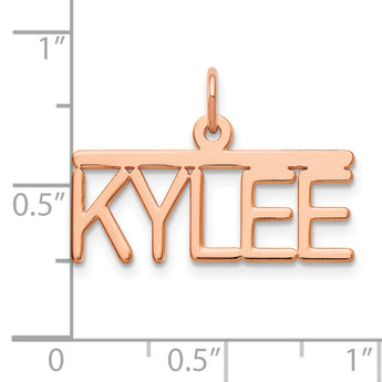 14K Rose Gold Polished Arial Rounded Font Name Plate