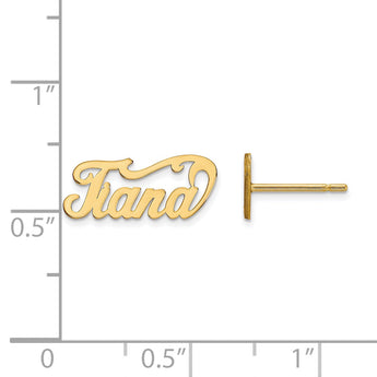 14K Name Plate Post Earrings
