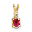 14k 6x4mm Oval Ruby AA Diamond pendant
