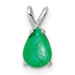 14K White Gold Emerald pendant