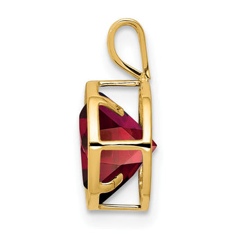 14K 8mm Garnet bezel pendant - Birthstone Company