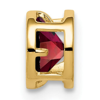 14K 5mm Garnet bezel pendant - Birthstone Company