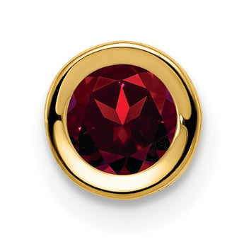 14K 5mm Garnet bezel pendant - Birthstone Company