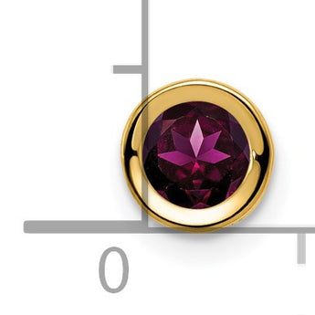 14K 5mm Rhodolite Garnet bezel pendant - Birthstone Company