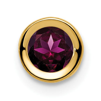 14K 5mm Rhodolite Garnet bezel pendant - Birthstone Company