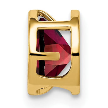 14K 6mm Garnet bezel pendant - Birthstone Company