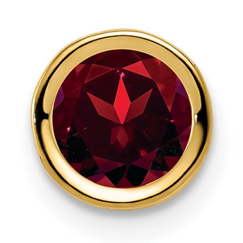14K 6mm Garnet bezel pendant - Birthstone Company