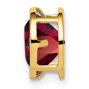 14K 7mm Garnet bezel pendant - Birthstone Company