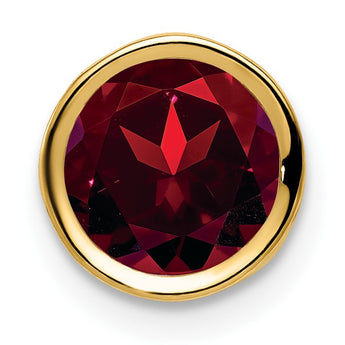 14K 7mm Garnet bezel pendant - Birthstone Company