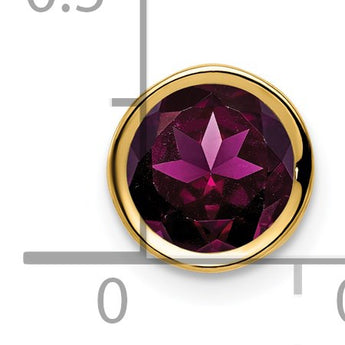 14K 7mm Rhodolite Garnet bezel pendant - Birthstone Company