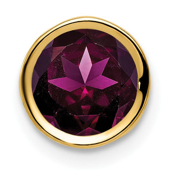 14K 7mm Rhodolite Garnet bezel pendant - Birthstone Company