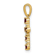 14k Garnet and Diamond Cross Pendant - Birthstone Company