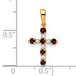 14k Garnet and Diamond Cross Pendant - Birthstone Company