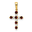 14k Garnet and Diamond Cross Pendant - Birthstone Company