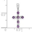 14k White Gold Amethyst and Diamond Cross Pendant