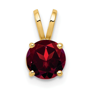 14K Garnet Diamond pendant - Birthstone Company