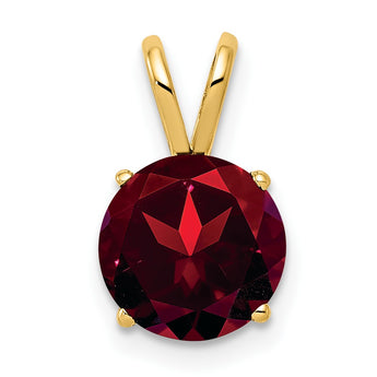 14K 8mm Garnet pendant - Birthstone Company