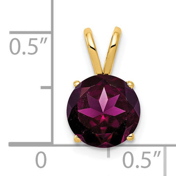 14K 8mm Rhodolite Garnet pendant - Birthstone Company