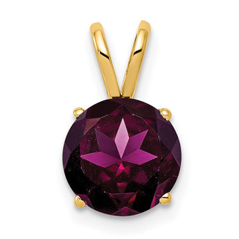 14K 8mm Rhodolite Garnet pendant - Birthstone Company