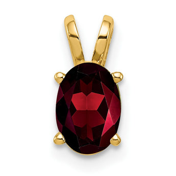 14K 7x5mm Oval Garnet pendant - Birthstone Company