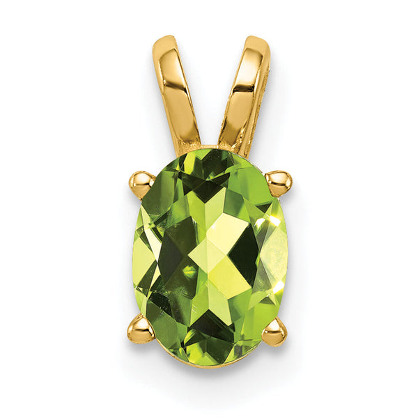 14K 7x5mm Oval Peridot pendant