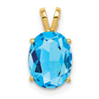 14K 9x7mm Oval Blue Topaz pendant - Birthstone Company